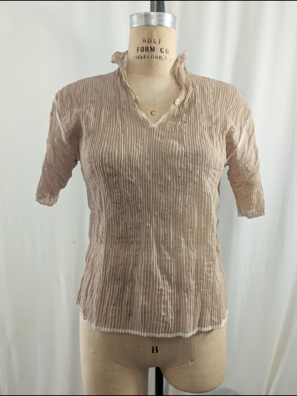 Issey Miyake Vintage Pleated Polo Style Top